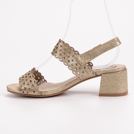 Kylie Arany magas sarkú szandál aranysárga 2