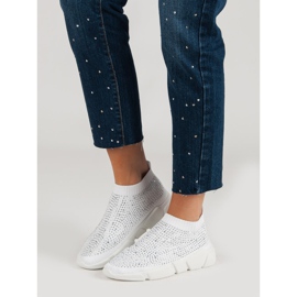 Textil sportcipő kristályokkal fehér 2