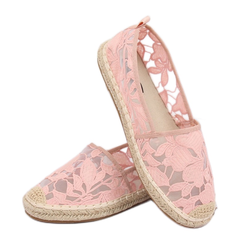 Rózsaszín áttört espadrilles 68-130 Pink 2