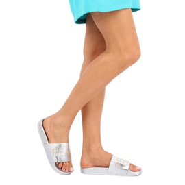 Ezüst metál papucs WL169 Ezüst szürke 1