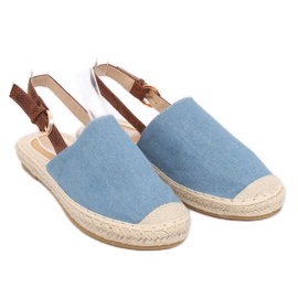 HH-119 BLUE / CAMEL kék espadrilles nyitott sarokkal 2