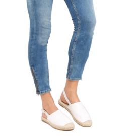 Fehér HH-119 Fehér espadrilles nyitott sarokkal 1