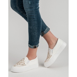 J. Star Fehér slipons strasszokkal 2