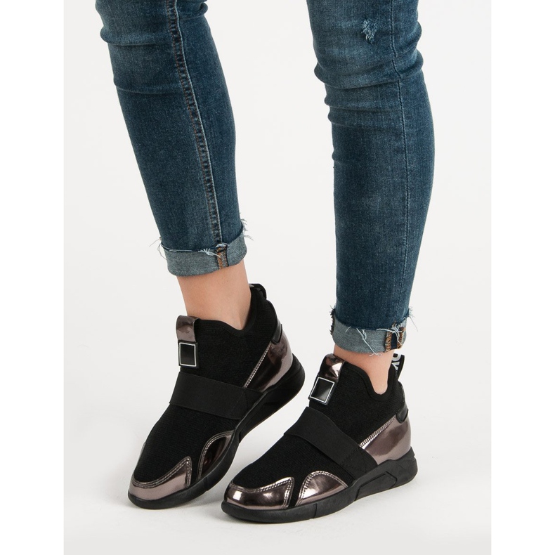 Wedge Slip-On Cipők fekete 2