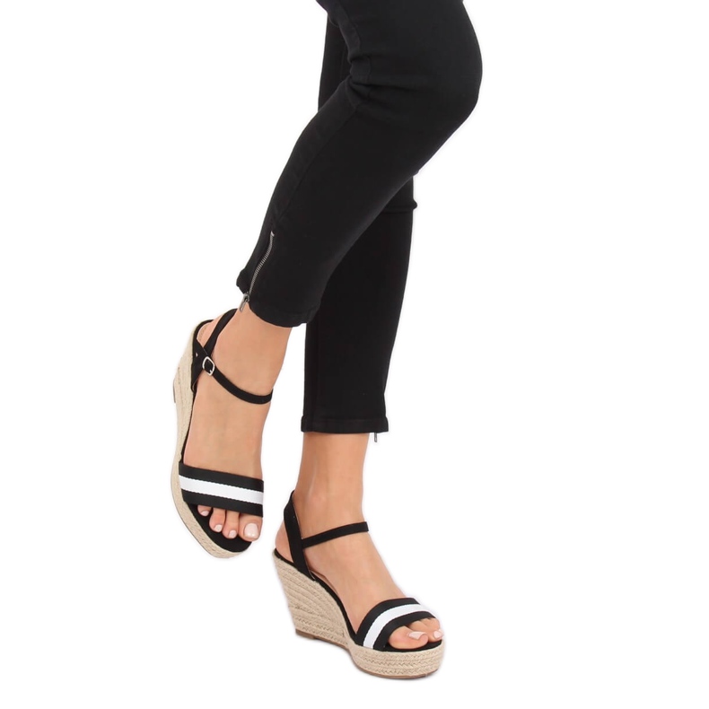 Fekete Espadrilles ékeken, fekete 9072 Fekete 2