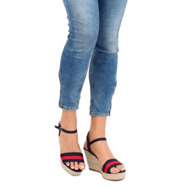 Espadrilles ékeken sötétkék 9072 Kék 2