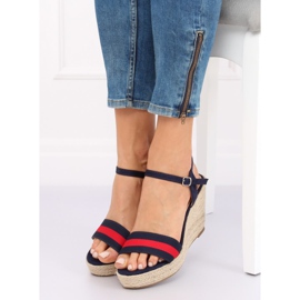 Espadrilles ékeken sötétkék 9072 Kék 1