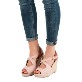 Laura Mode Magas sarkú szandál rózsaszín 1