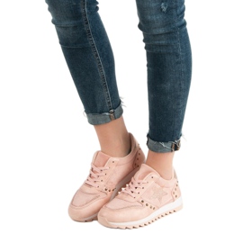 Sportcipő kristályokkal rózsaszín 1