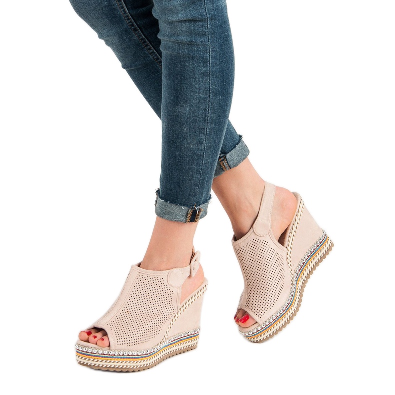 Nio Nio Beépített ék szandál rózsaszín 1