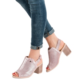 Filippo Bőrrel bevont szandál rózsaszín 2