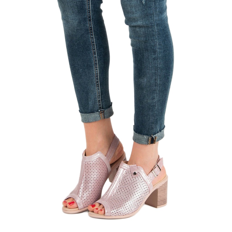 Filippo Bőrrel bevont szandál rózsaszín 1