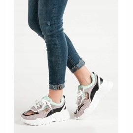 SHELOVET Átlátszó cipők a platformon szürke 1