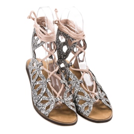 Corina Csillogó szandál szürke 1