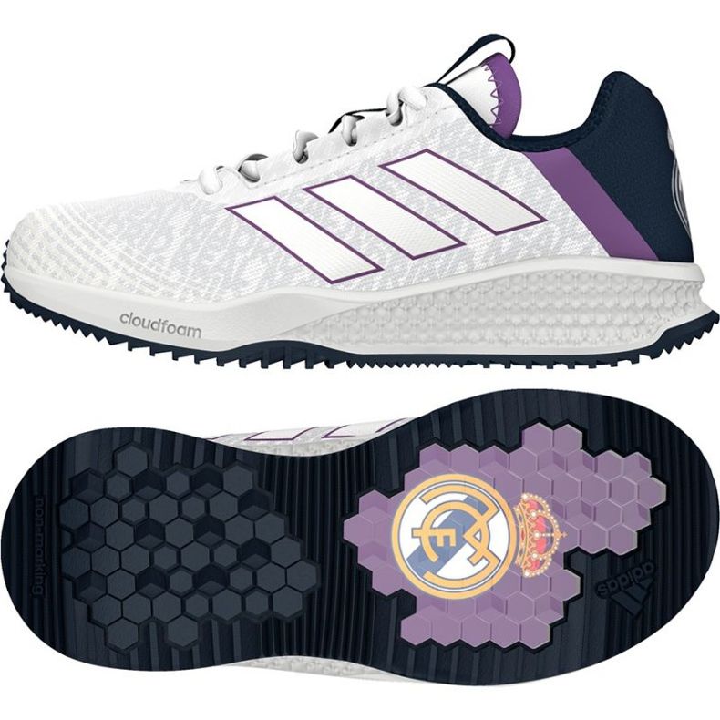 Adidas Rapida Turf Real Madrid Fc Jr BA9699 cipő fehér fehér 1