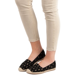 Lucky Shoes Fekete espadrillák ananászban 1