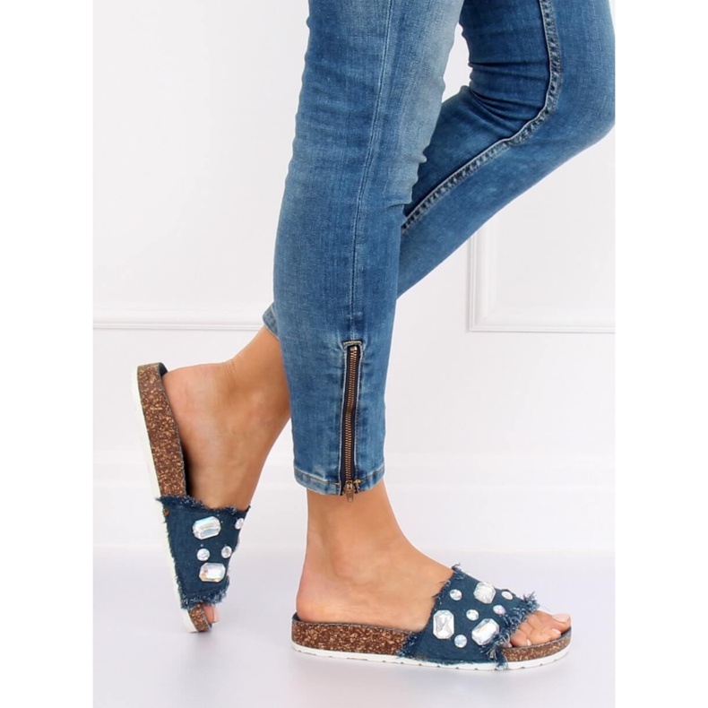 CK100 D.BLUE sötétkék farmer papucs 1