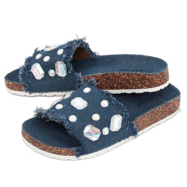 CK100 D.BLUE sötétkék farmer papucs 2