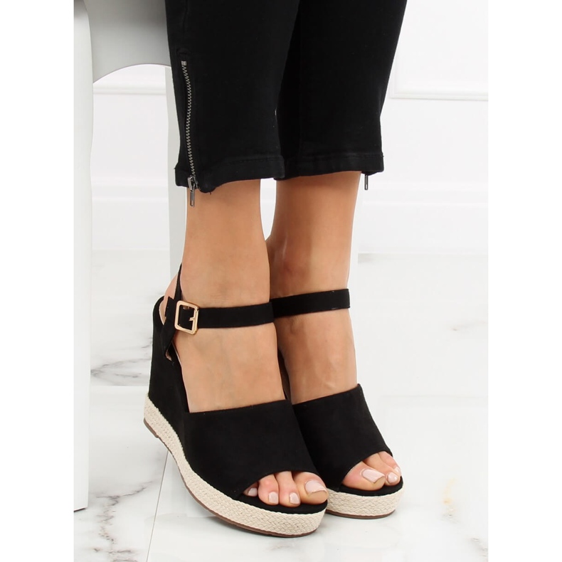 Fekete szandál ék fekete FD-5M14 Fekete 2