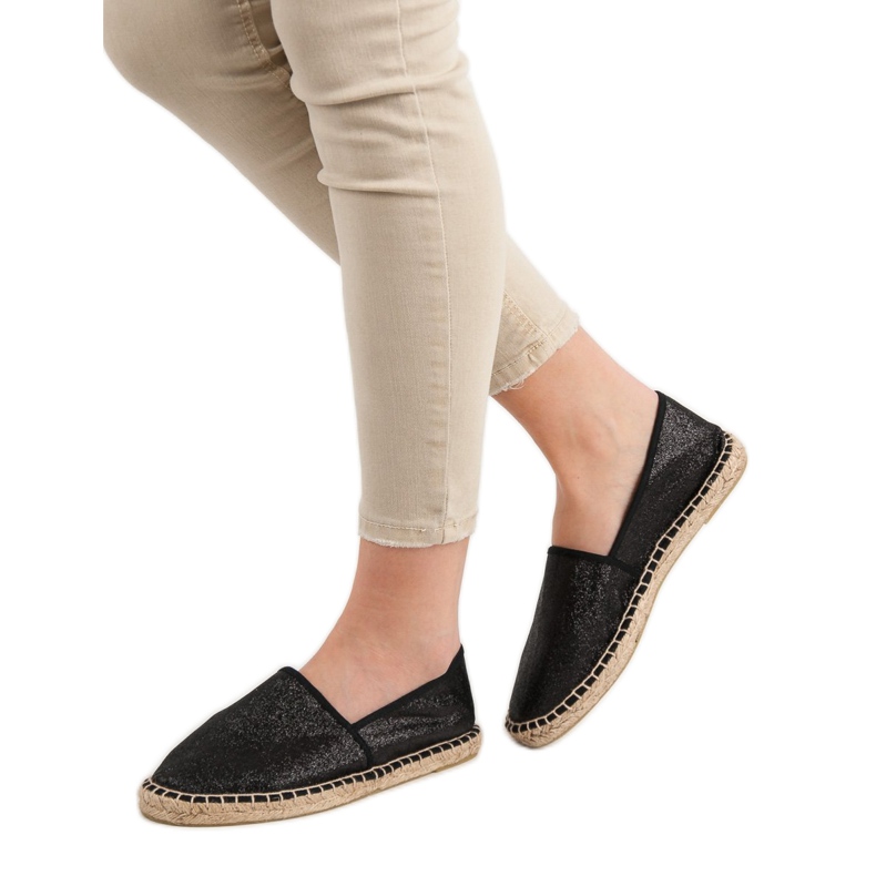 Cm Paris Csillogó fekete espadrillák 1 Cm Paris Csillogó fekete espadrillák 1
