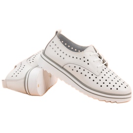 Kylie Bőr áttört cipő fehér 1