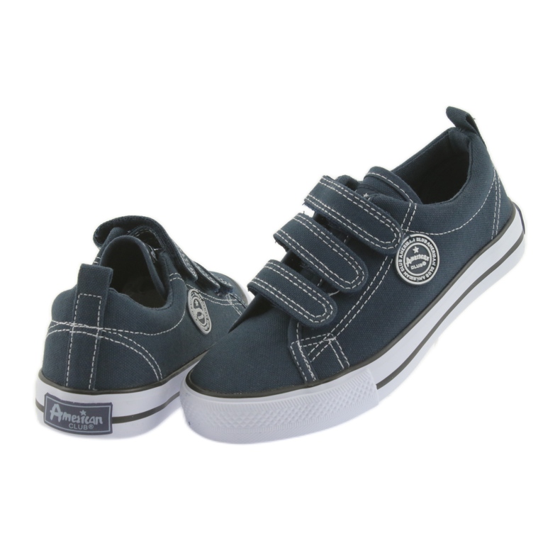 American Club sötétkék tépőzáras cipők fehér 4