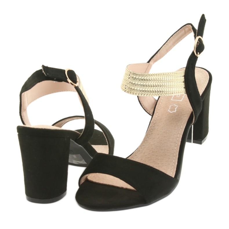 Szandál a poszton Filippo 817 fekete / arany sárga 4