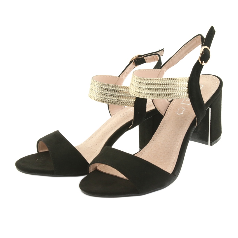 Szandál a poszton Filippo 817 fekete / arany sárga 3