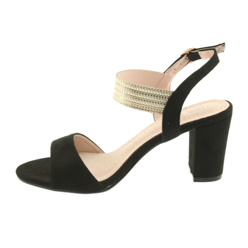 Szandál a poszton Filippo 817 fekete / arany sárga 2