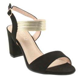 Szandál a poszton Filippo 817 fekete / arany sárga 1