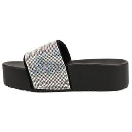 Marquiz Divatos papucs a platformon fekete szürke 1