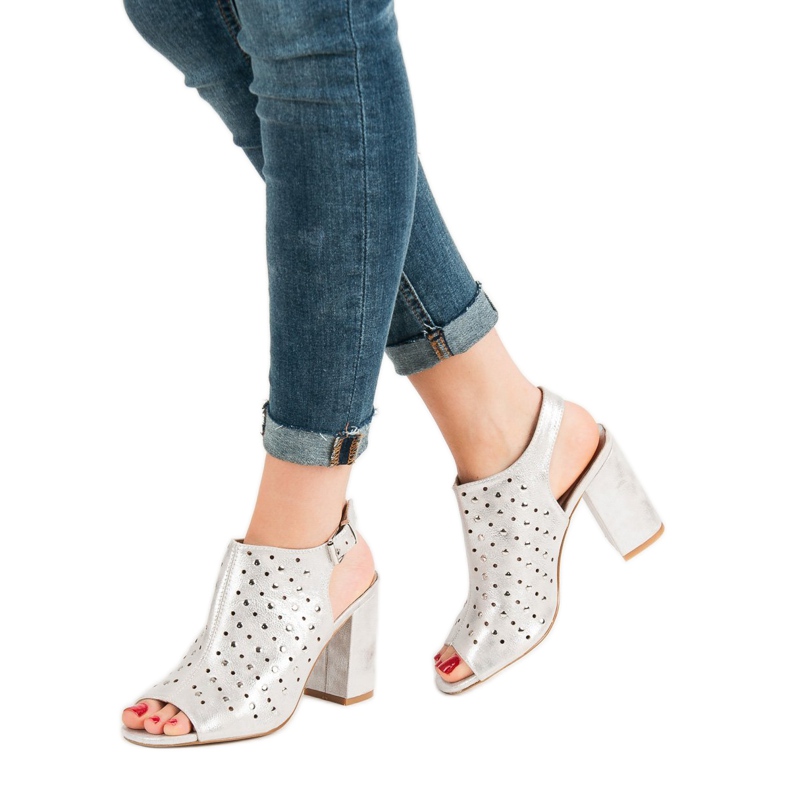 VINCEZA szandál fúvókákkal szürke 1