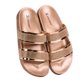 Seastar Arany papucs kristályokkal aranysárga 1