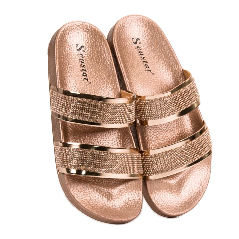 Seastar Arany papucs kristályokkal aranysárga 1