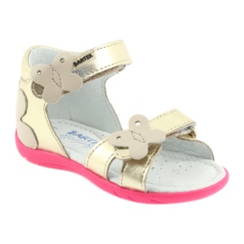 Bartek Bőr lányok bőr szandál pillangóval 51569 zlotys aranysárga 1 Bartek Bőr lányok bőr szandál pillangóval 51569 zlotys aranysárga 1