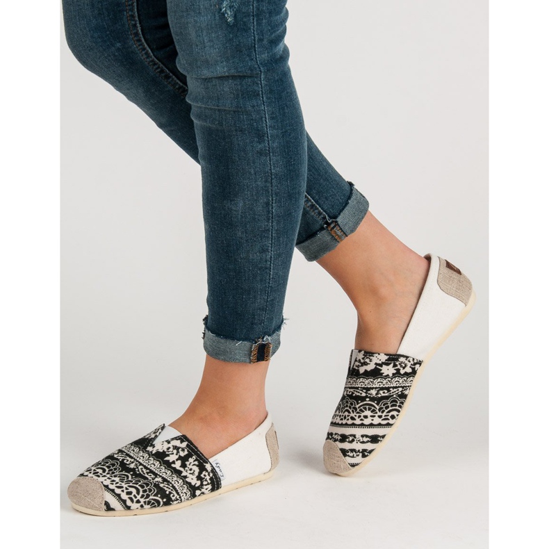 Lady Fashion Slip On Boho Cipők fekete barna 2