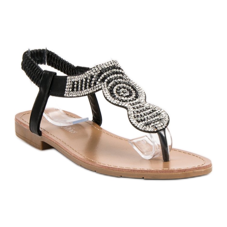 SHELOVET Csúsztatható japán szandál fekete 1