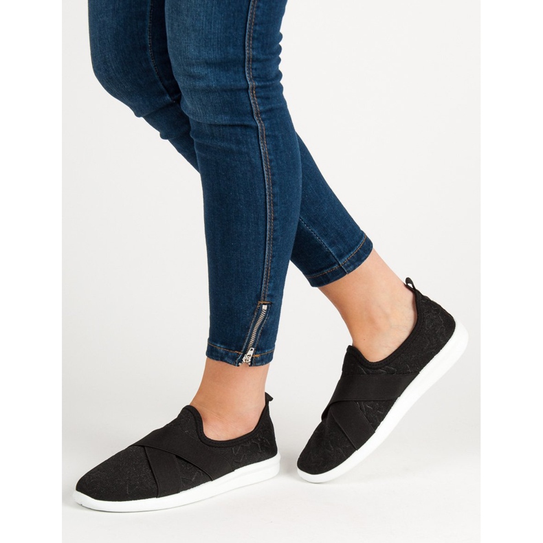 Ideal Shoes Csúsztatható sportcipő fekete 2