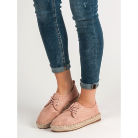 Small Swan Áttört Suede Brogues rózsaszín 1