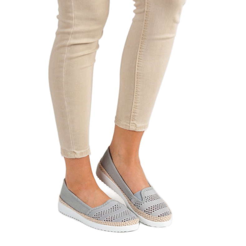 SHELOVET Textil espadrillák szürke 1