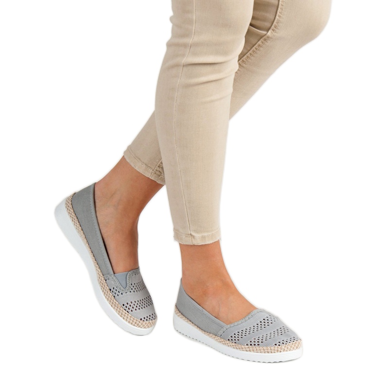 SHELOVET Textil espadrillák szürke 2