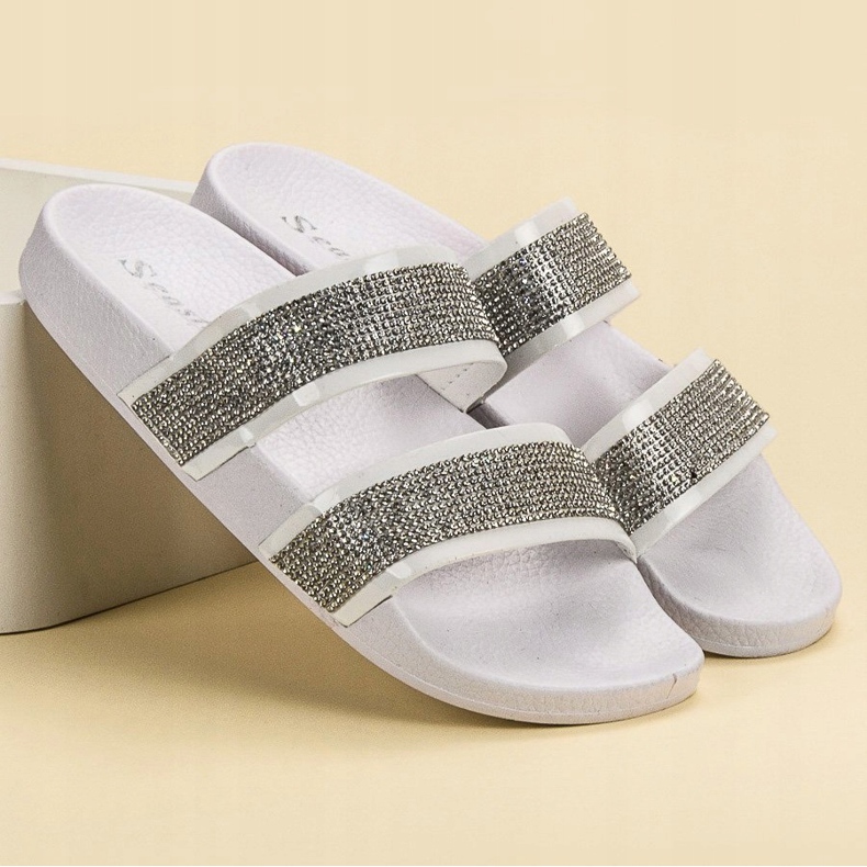 Seastar Fehér papucs kristályokkal sokszínű 1