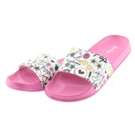 Az American Club rózsaszín profilú napszemüveg papucs fehér fekete zöld sárga 3