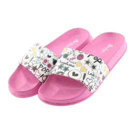 Az American Club rózsaszín profilú napszemüveg papucs fehér fekete zöld sárga 4