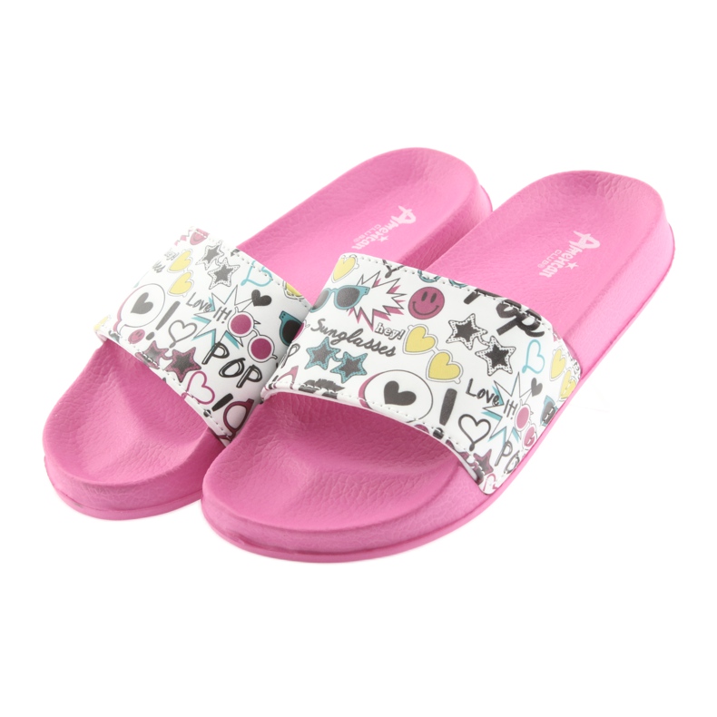 Az American Club rózsaszín profilú napszemüveg papucs fehér fekete zöld sárga 4