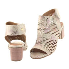 Szandálok Badura 4723 felsőrésszel barna sárga rózsaszín 4