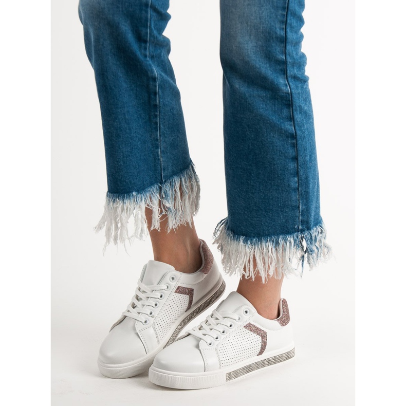 Ideal Shoes Sportcipő köbös cirkónium -dioxiddal fehér 1