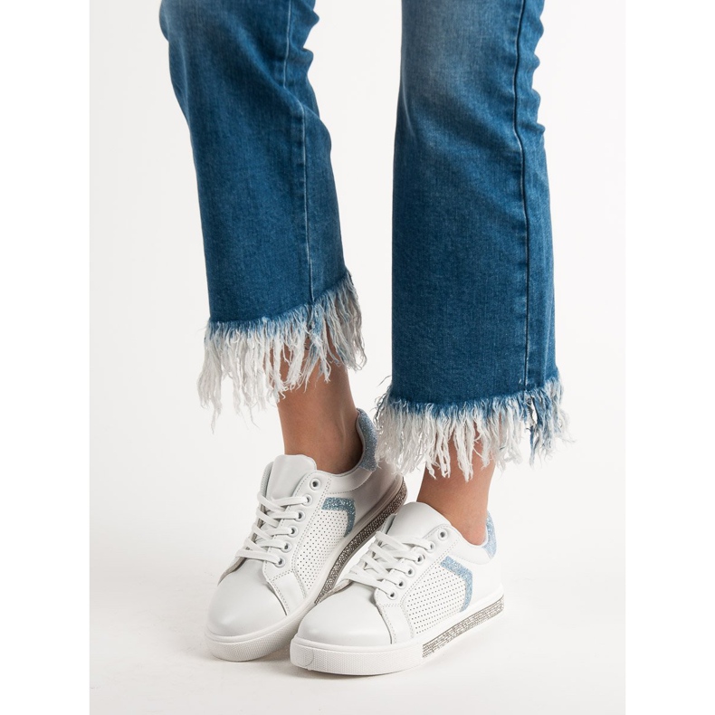 Ideal Shoes Sportcipő köbös cirkónium -dioxiddal fehér 1