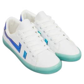 Női fehér és zöld cipők B0-08 FEHÉR / L.ZÖLD 1