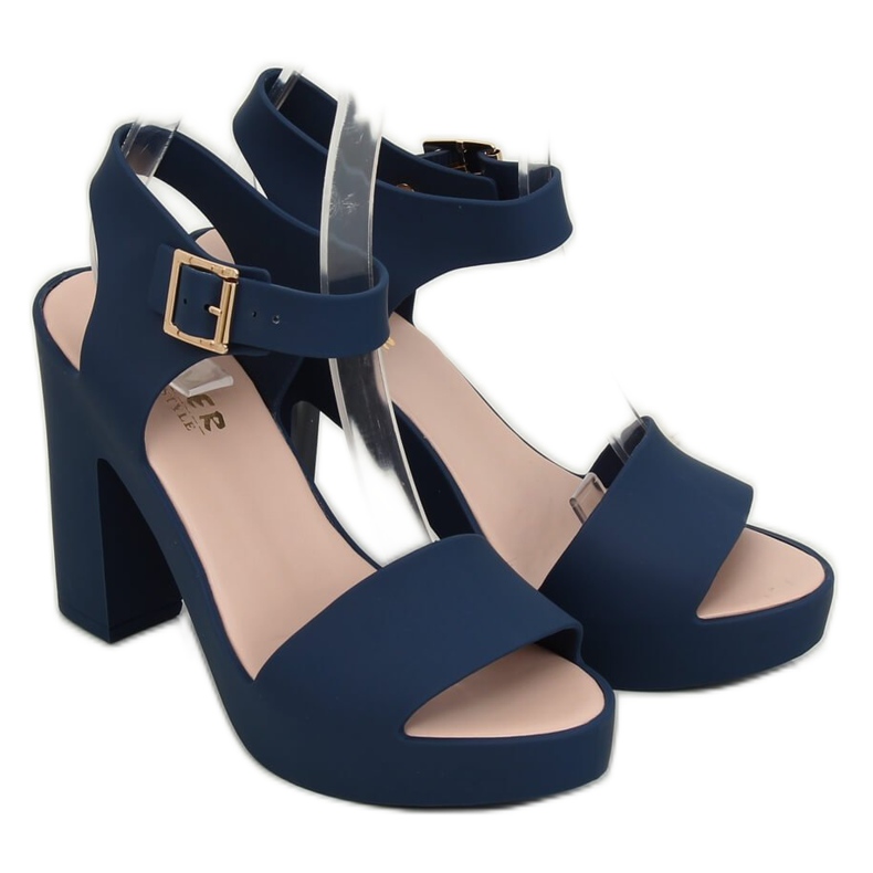 Magas sarkú szandál Meliski KM202 Navy blue sötétkék 1